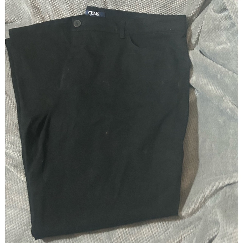 Chaps straight leg black pants business causal soft